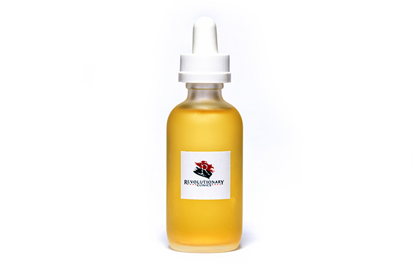 Revolutionary Clinics Lemon Chamomile CBD Tincture dropped bottle