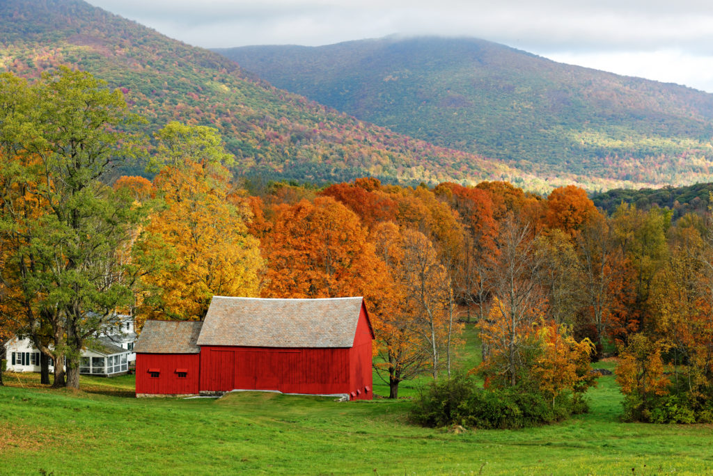 Fall foliage in Vermont's Green Mountains 