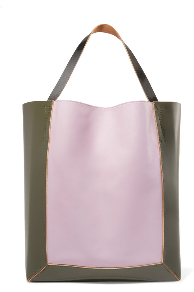 Marni Frame Colorblock tote bag pink and olive