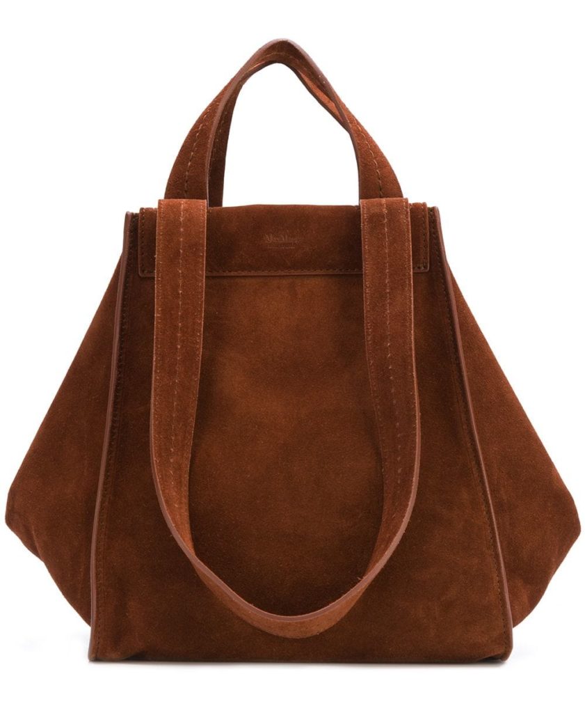 Max Mara Reversible Shopper in Brown Suede