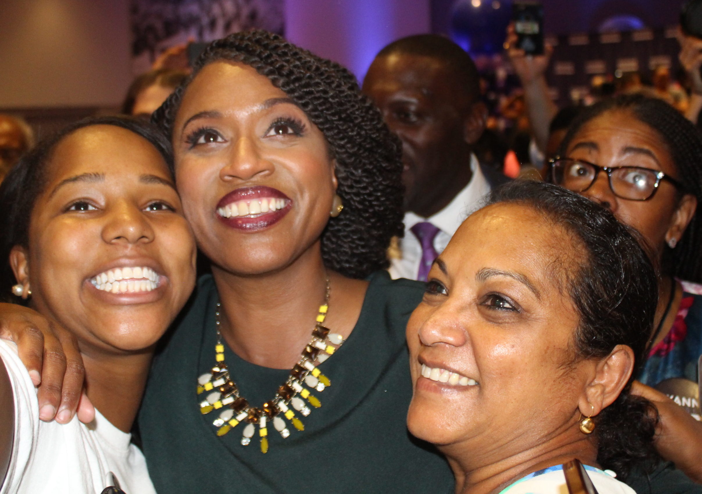 Ayanna Pressley celebrating Massachusetts Primary win at Dorchester headquarters