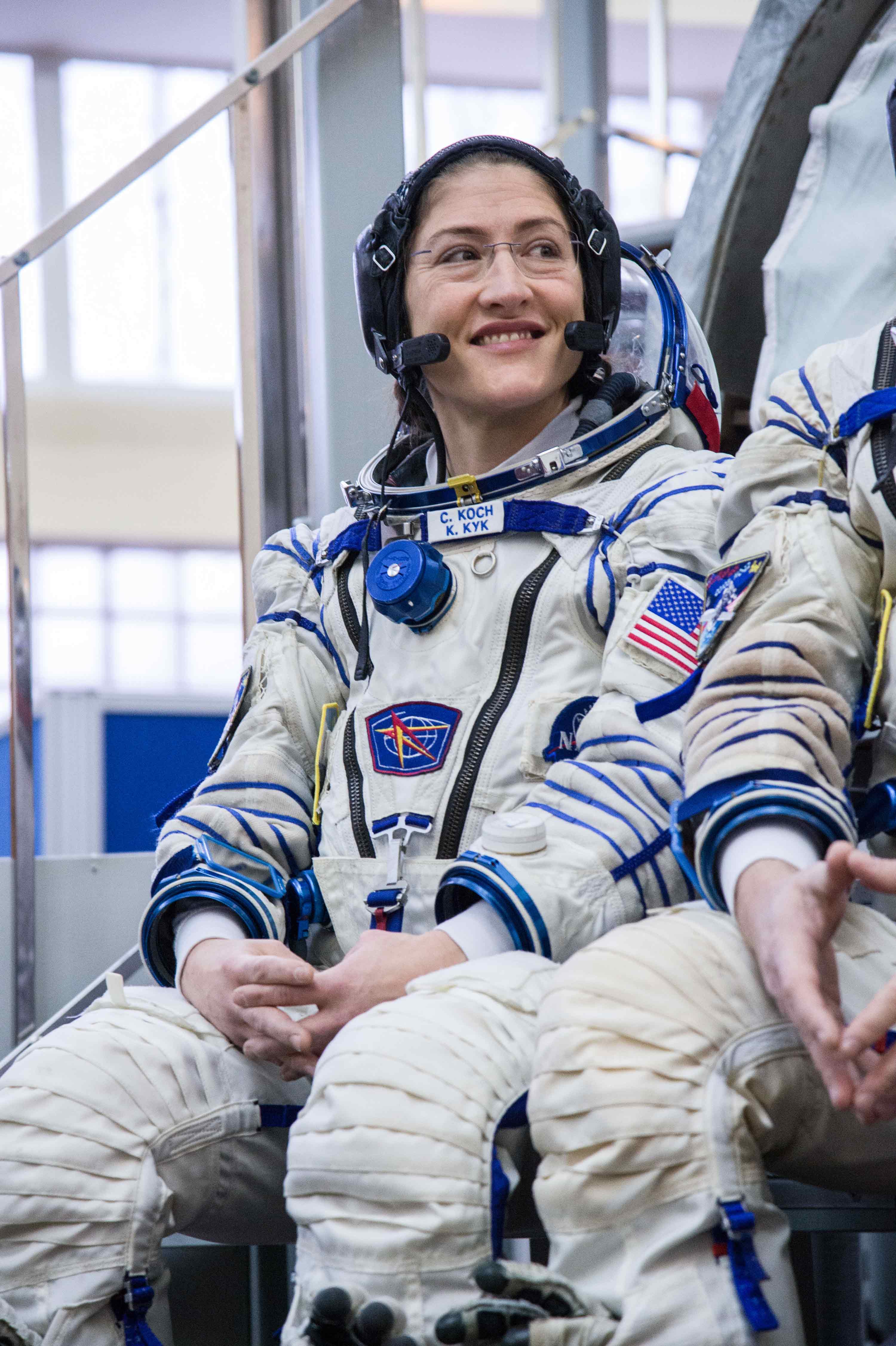 Astronaut Christina Koch is one of two women to make a space walk on the first all-female team.