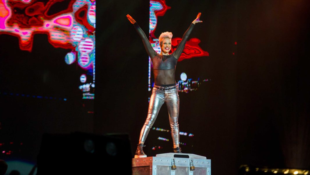 Sabine performs an illusion in "The Illusionists — Live from Broadyway"