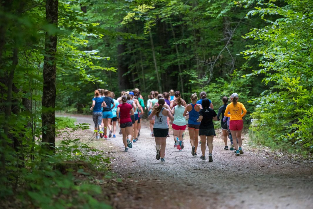 Ladies go for a group run at Rise Run Retreat