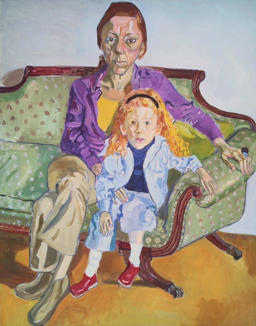 "Linda Nochlin and Daisy," by American artist Alice Neel